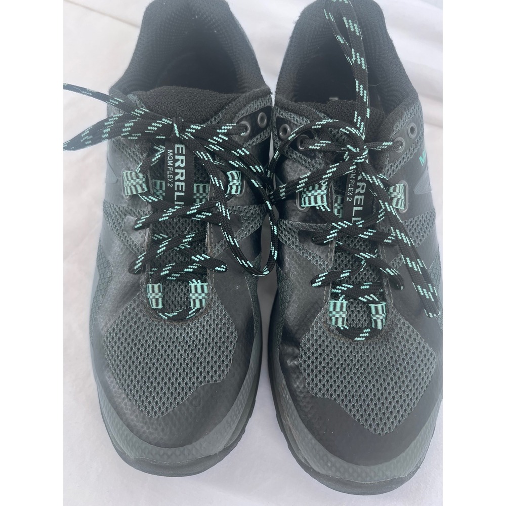 Merrell MQM Flex 2 Womens Black Teal Hiking Trail Running Shoes J034272 Size 9